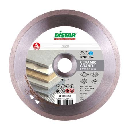 Круг алмазный отрезной 1A1R 200x1,8x8,5x25,4 Bestseller Ceramic granite DiStar 11320138015. Артикул 11320138015