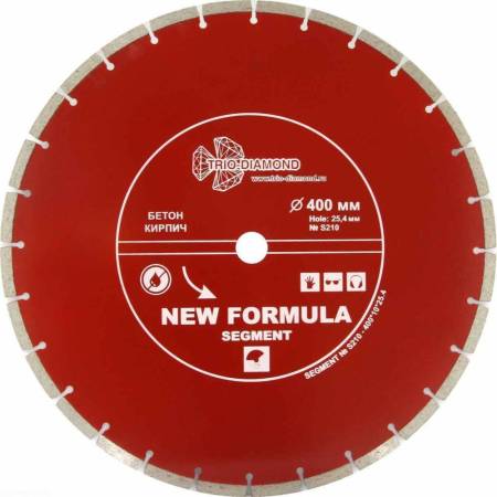 Диск алмазный TRIO-DIAMOND (Трио-Диамонд) отрезной 400*25,4 Сегментный S210. Артикул S210