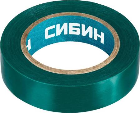 Зеленая изолента СИБИН  ПВХ 10м х 15мм 1235-4. Артикул 1235-4