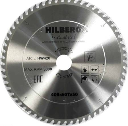 Диск пильный Hilberg Industrial Дерево 400*50*60Т HW420. Артикул HW420
