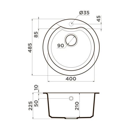 Кухонная мойка Omoikiri Yasugata 48R-PL Tetogranit/платина 4993212. Артикул 4993212