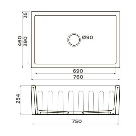 Кухонная мойка Omoikiri Mikura 76-WH Natceramic/белый 4997074. Артикул 4997074