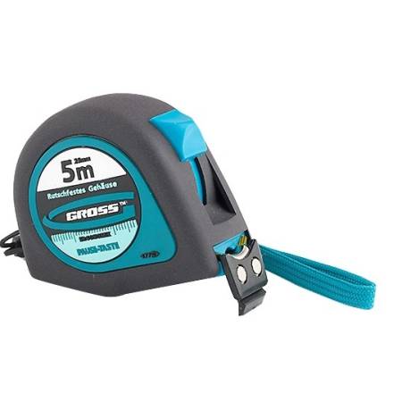 Рулетка "Ergonomisch", 5 м x 25 мм, магнитный обрезиненный зацеп Gross 31103. Артикул 31103
