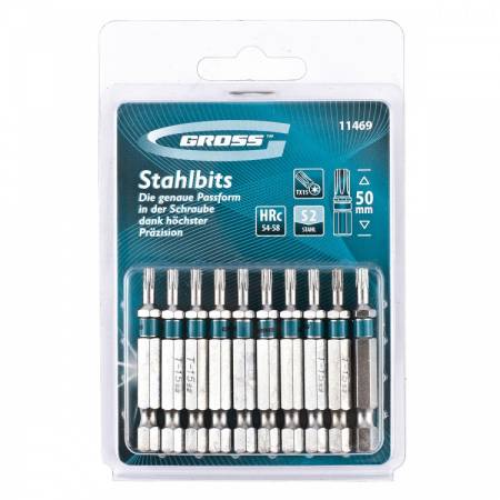 Набор бит Torx15 х 50, сталь S2, 10 шт. Gross 11469. Артикул 11469