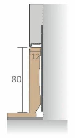 Плинтус алюминиевый скрытый без пятки Чёрный RAL 9005 ProDesign pdwbm. Артикул pdwbm