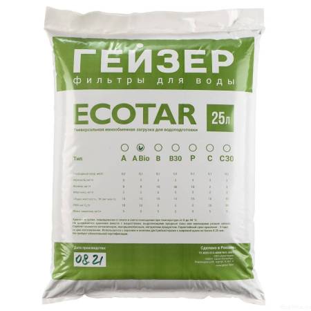 Многокомпонентная загрузка Экотар A Био (25 л) Гейзер 40091. Артикул 40091
