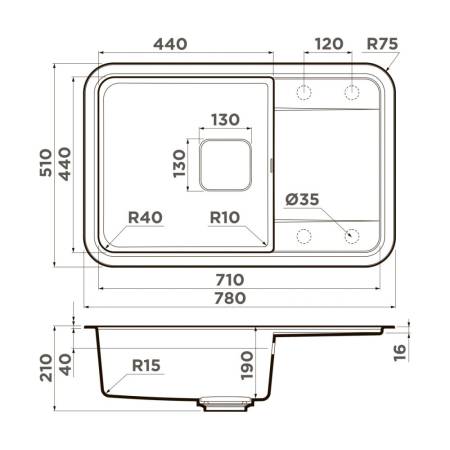 Кухонная мойка Omoikiri Tasogare 78-BE Artgranit/ваниль 4993744. Артикул 4993744