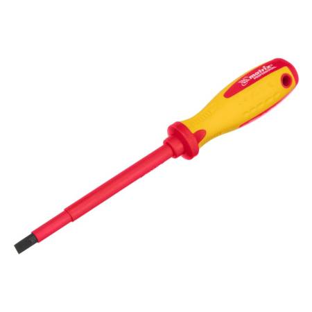 Отвертка Insulated, SL8 x 150 мм, CrMo, до 1000 В, двухкомпонентная рукоятка Matrix Professional 129. Артикул 12922