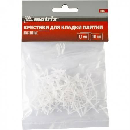 Крестики, 1,0 мм, для кладки плитки, 100 шт Matrix 88082. Артикул 88082