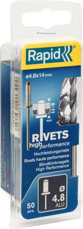Заклепка из алюминия RAPID d4.8x14мм 50 шт 5000389. Артикул 5000389