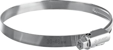 Хомут червячный ЗУБР, 30-48 мм, оцинкованный, 50 шт, Х-9Н 37807-48. Артикул 37807-48
