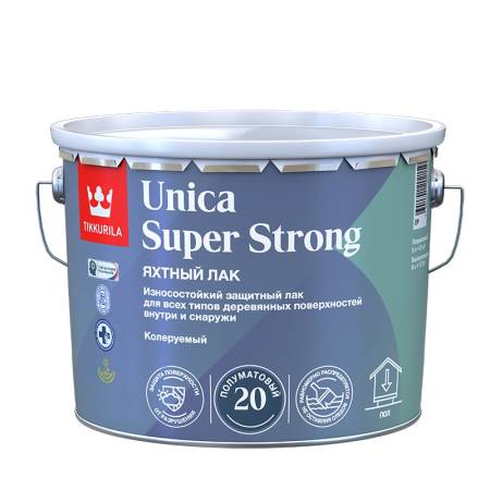 Лак Tikkurila Unica Super Strong EP полуматовый (9 л). Артикул тов-034916