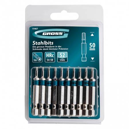 Набор бит Torx8 х 50, сталь S2, 10 шт. Gross 11467. Артикул 11467