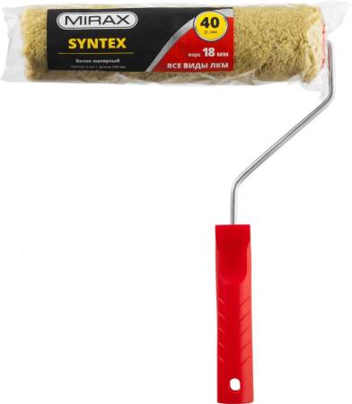 Валик малярный SYNTEX 240 мм d=40 мм ворс 18 мм ручка d=6 мм MIRAX 03715-24. Артикул 03715-24