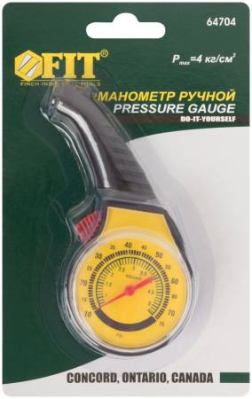 Манометр ручной пластиковый FIT 64704. Артикул 64704