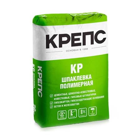 Шпаклевка полимерная Крепс КР для сухих помещений, 20 кг. Артикул тов-085297