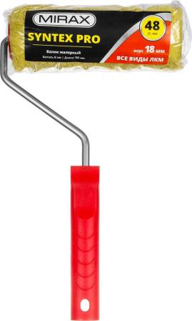 Валик малярный SYNTEX Pro 180 мм d=48 мм ворс 18 мм ручка d=8 мм MIRAX 03815-18. Артикул 03815-18