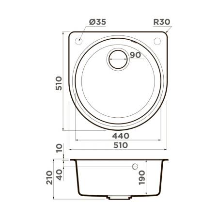 Кухонная мойка Omoikiri Akegata 51-BL Artgranit/черный 4993758. Артикул 4993758