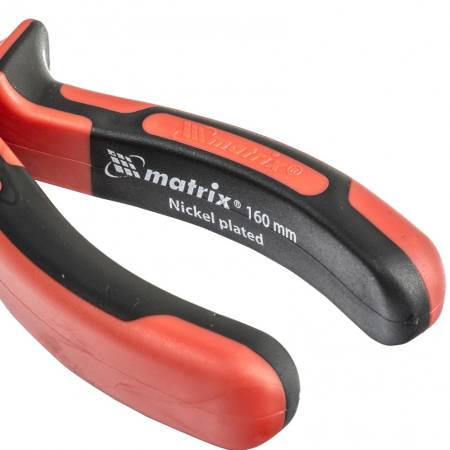 Круглогубцы Nickel 160 мм никелированные  двухкомпонентные рукоятки Matrix 17355. Артикул 17355