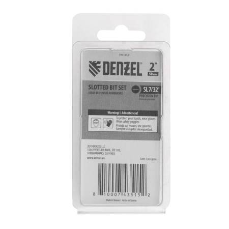 Набор бит, SL5,5x50, 5 шт. Denzel 7711312. Артикул 7711312