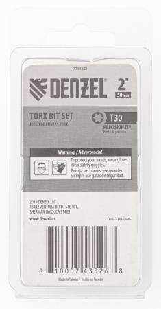 Набор бит, T30x50, 5 шт. Denzel 7711323. Артикул 7711323