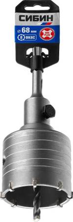 Коронка по бетону СИБИН SDS-Plus в сборе d=68мм 29216-68. Артикул 29216-68