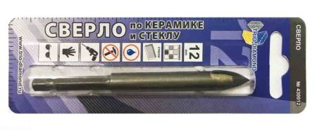 Сверло по керамике и стеклу TRIO-DIAMOND (Трио-Диамонд) 12мм 430012. Артикул 430012