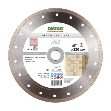 Круг алмазный отрезной 1A1R 230x2,2x8,0x22,23 Bestseller Ceramics DiStar 11315095017. Артикул 11315095017