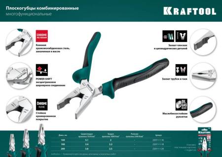 Плоскогубцы KRAFTOOL комбинированые 180 мм 22011-1-18_z01. Артикул 22011-1-18_z01