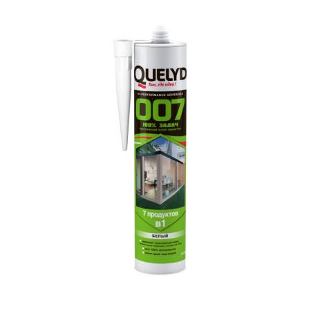 Клей-герметик Quelid 007, универсальный белый (290 мл). Артикул тов-221531