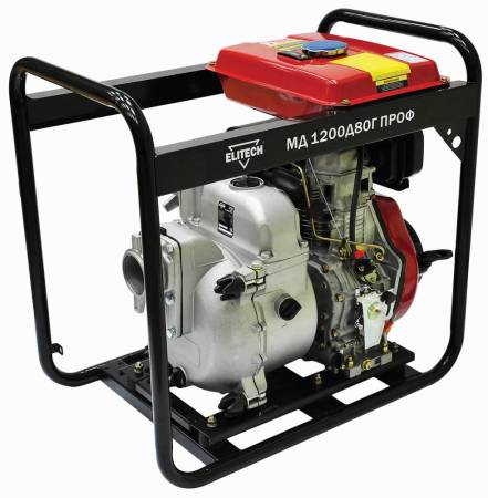 Мотопомпа МД 1200 Д 80 Г ПРОФ ELITECH 193481. Артикул 193481