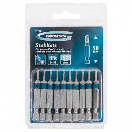 Набор бит Torx6 х 50, сталь S2, 10 шт. Gross 11466. Артикул 11466