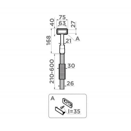 Сменный прямоугольный перелив Omoikiri OV-1-S-GM 4998050. Артикул 4998050