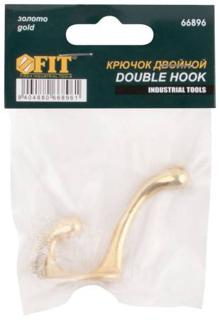 Крючок двойной, золото FIT 66896. Артикул 66896