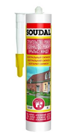 Герметик силиконовый SOUDAL нейтральный белый 280мл 105884. Артикул 105884