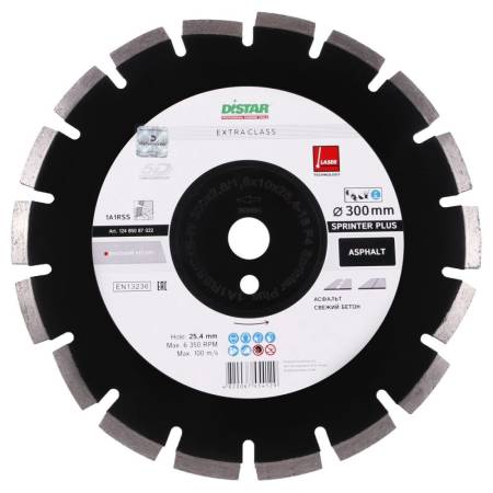 Круг алмазный отрезной 1A1RSS/C1S-W 300x2,8/1,8x10x25,4-18 F4 Sprinter Plus DiStar 12485087022. Артикул 12485087022