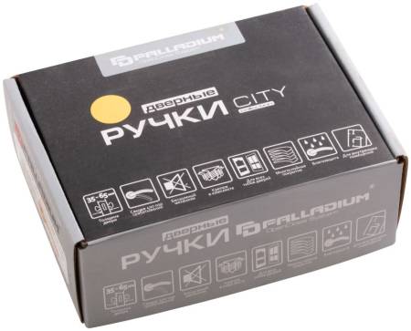 Ручка дверная, модель "Бруно-М", золото/хром Palladium 66407. Артикул 66407