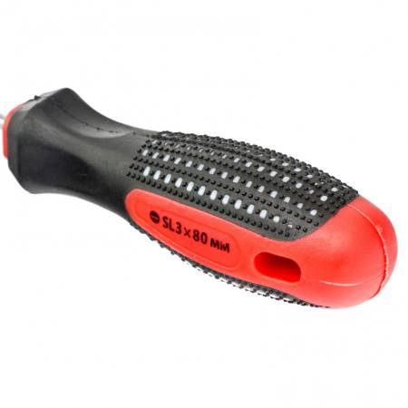 Отвертка Fusion, SL3 х 80 мм, CrV, трехкомпонентная рукоятка "Anti slip" Matrix 11406. Артикул 11406
