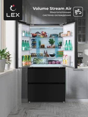 Холодильник трехкамерный отдельностоящий с инвертором LEX LFD575BxID CHHE000019. Артикул CHHE000019