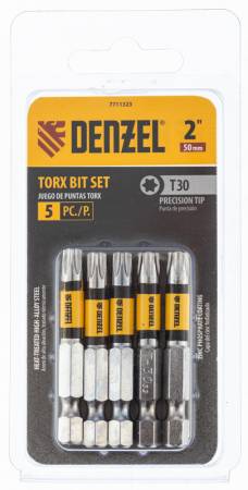 Набор бит, T30x50, 5 шт. Denzel 7711323. Артикул 7711323