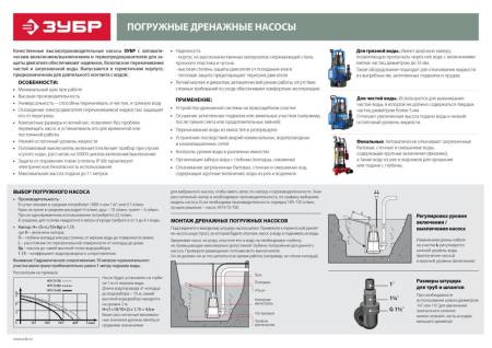 Дренажный насос ЗУБР для резервуаров 300 Вт НПБ-300. Артикул НПБ-300