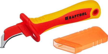 Нож KN-7 электрика диэлектрический с пяткой изогнутый KRAFTOOL 45400. Артикул 45400