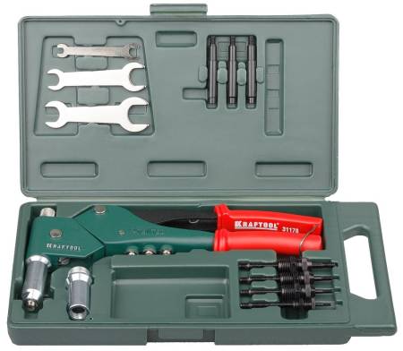 Заклепочник комбинированный KRAFTOOL RX-33 поворотный 0-360° в кейсе 31178. Артикул 31178