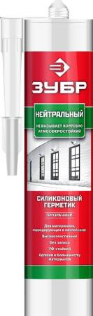 Герметик силиконовый ЗУБР прозрачный нейтральный 280мл 41237-2. Артикул 41237-2