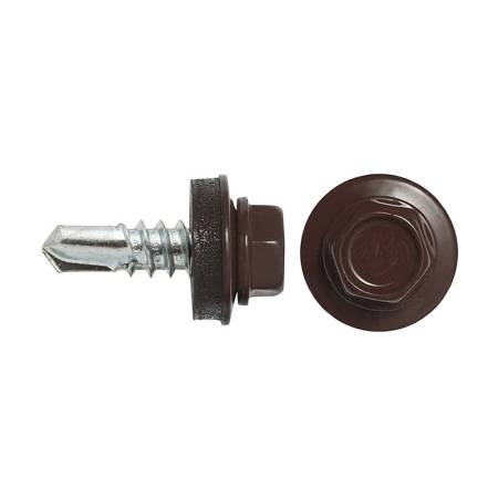 Саморез кровельный SWFS Premium RAL-8017 ZP 4,8х51 (200 шт) круглый конт-р. Артикул тов-199003