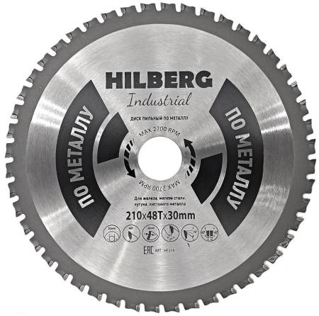 Диск пильный Hilberg Industrial Металл 210*30*48Т HF210. Артикул HF210
