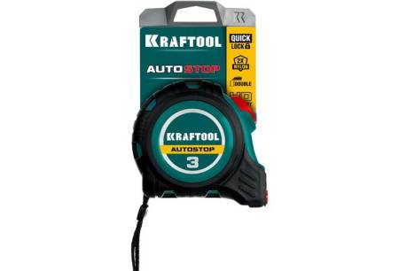 Рулетка с автостопом профессиональная KRAFTOOL AutoStop 3м / 16мм 552323. Артикул 3412-3-16