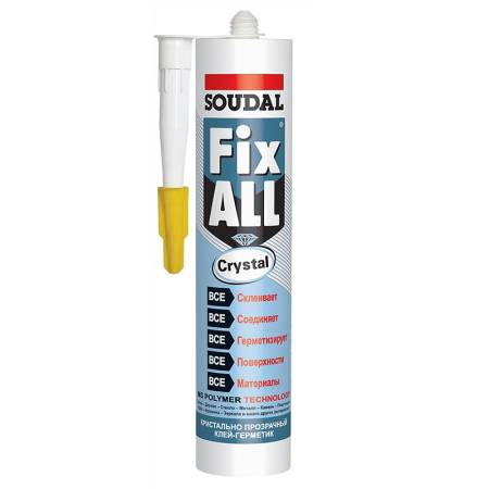 Клей-герметик SOUDAL FIX ALL CRYSTAL прозрачный, 290 мл 119130. Артикул 119130