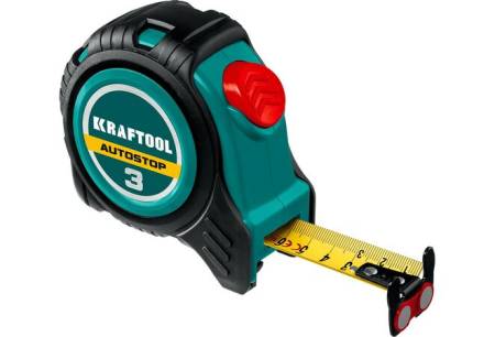 Рулетка с автостопом профессиональная KRAFTOOL AutoStop 3м / 16мм 552323. Артикул 3412-3-16