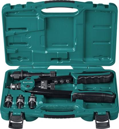 Комбинированный KRAFTOOL Combo2-M10 компактный двуручный заклепочник в кейсе 31181. Артикул 31181
